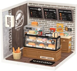 RoboTime 3D wooden jigsaw puzzle Miniature house Golden Wheat Bakery