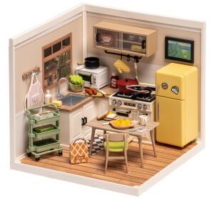 RoboTime 3D wooden jigsaw puzzle Miniature House Kitchen Happy Meals