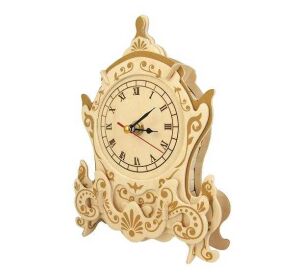 Woodcraft Wooden 3D Puzzle Clock Elf
