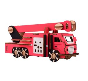 Woodcraft Wooden 3D Puzzle Fire Truck