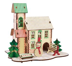 Woodcraft Wooden 3D Puzzle Winter House