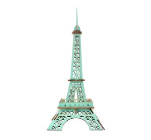 Woodcraft Wooden 3D Puzzle Eiffel Tower Turquoise