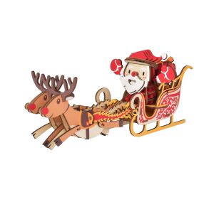 Woodcraft Wooden 3D puzzle Santa's sleigh