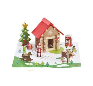 Jeujura Wooden Building Set 60 Pieces Santa’s Cabin