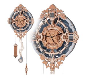 RoboTime 3D Wooden Jigsaw Puzzle Miniature House Wall Clock