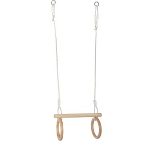 small foot Wooden trapeze with gymnastic rings 2 in 1