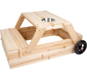 small foot Sandpit with seating 3in1