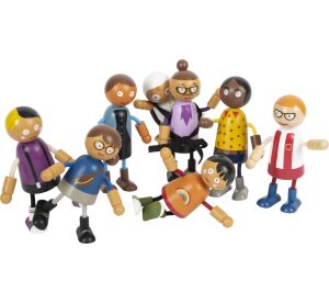 small foot Flexible dolls family with child
