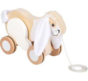 small foot Wooden pull toy Rabbit with rustling ears