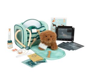 small foot Plush Dog with Veterinary Set