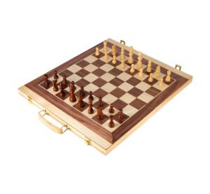 small foot Wooden games case for chess and backgammon
