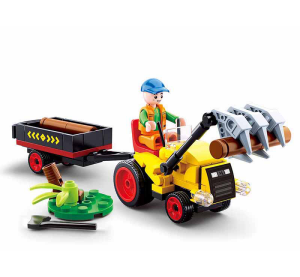 Sluban Town Farm M38-B0777 Tractor with trailer
