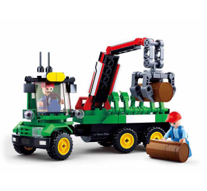 Sluban Town Farm M38-B0778 Tractor with log trailer