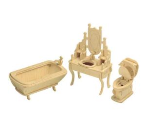 Woodcraft Wooden 3D Puzzle Bathroom