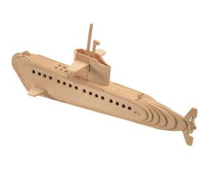 Woodcraft Wooden 3D puzzle submarine