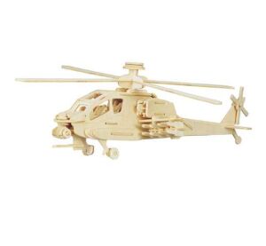 Woodcraft Wooden 3D Puzzle Apache Helicopter