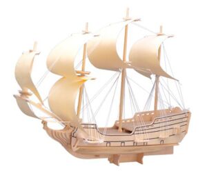 Woodcraft Wooden 3D Puzzle Ship Sailing Ship Eagle