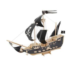 Woodcraft Wooden 3D puzzle pirate ship