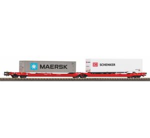 Piko Container wagon T3000e with 1 PNO trailer and 1 40' Maersk container - 24619