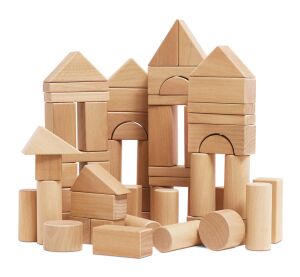 Le Toy Van Natural Wooden Building Blocks 60 pcs