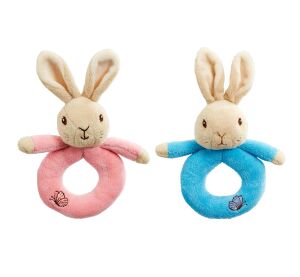 Rainbow Rattle Ring Rabbit Peter & Flopsy 1 pc