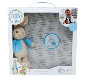Rainbow Rabbit Peter gift set with blanket