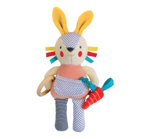 Petit Collage Rattle pink bunny active