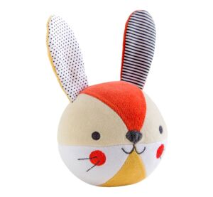 Petit Collage Rattle bunny pink