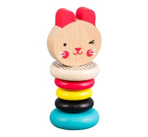 Petit Collage Wooden Rattle Bunny