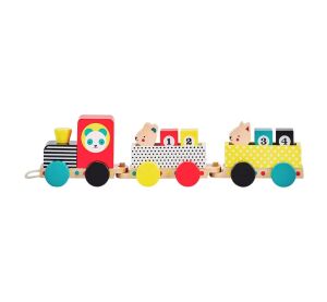 Petit Collage Wooden train with numbers and animal friends