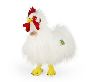 Rappa Plush rooster white standing 33 cm ECO-FRIENDLY