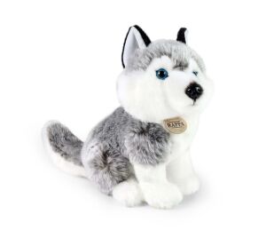Rappa Plush dog husky sitting 30 cm ECO-FRIENDLY