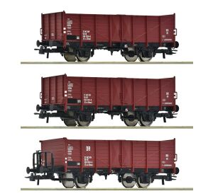 Roco 3-piece set of open trucks DR - 6600146