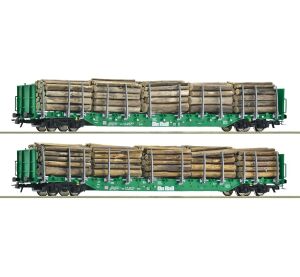 Roco Set 2 pieces Stake Wagons Rnoos with Load OnRail - 6600319