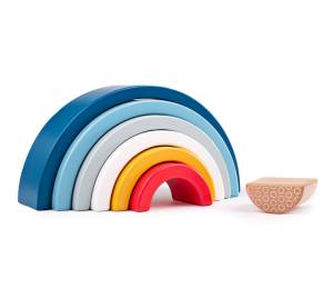 Bigjigs Baby Wooden Folding Rainbow Blue