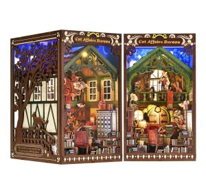2Kids Toys DIY Book Nook Miniature House Bureau of Cat Affairs