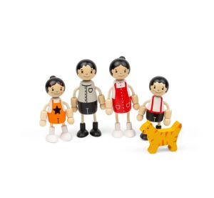 Tidlo Wooden dolls house Asian family