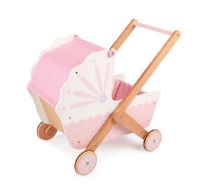 Tidlo Wooden pram for dolls pink