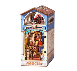 RoboTime 3D Wooden Puzzle Book Nook Miniature House Treasure Toy Shop