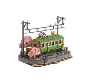 RoboTime 3D wooden puzzle Station with sakura