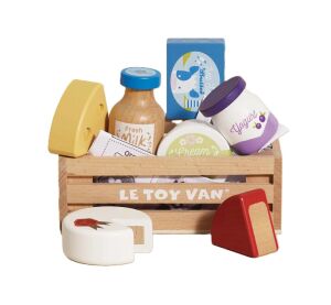 Le Toy Van Cheese & Dairy Wooden Market Crate