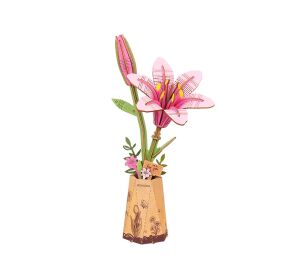 RoboTime 3D wooden puzzle Pink Lily