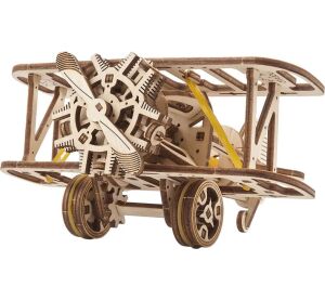 Ugears 3D Wooden Mechanical Puzzle Mini Biplane