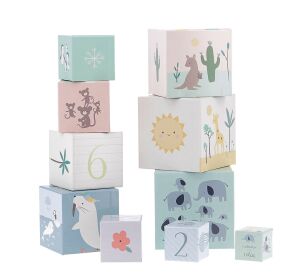 Vilac Folding tower of blocks animals of the world with numbers 1-10