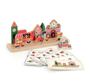 Vilac Wooden puzzle game Build it right! City