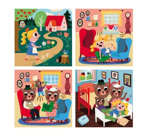 Vilac Wooden puzzle Goldilocks 4 in 1