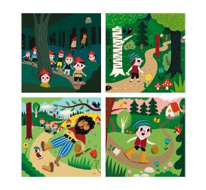 Vilac Wooden Puzzle About Thumbelina 4 in 1