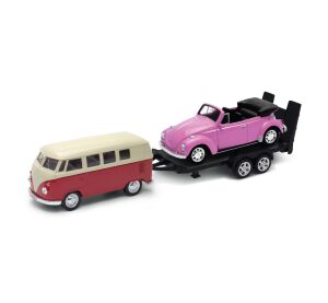 Welly Autotow Volkswagen T1 + Volkswagen Beetle 1:34