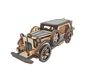 Woodcraft Wooden 3D Puzzle Old Limousine