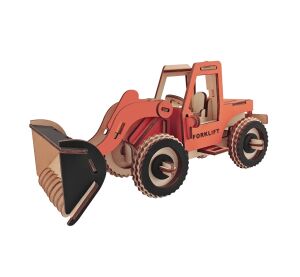 Woodcraft Wooden 3D Puzzle Orange Excavator